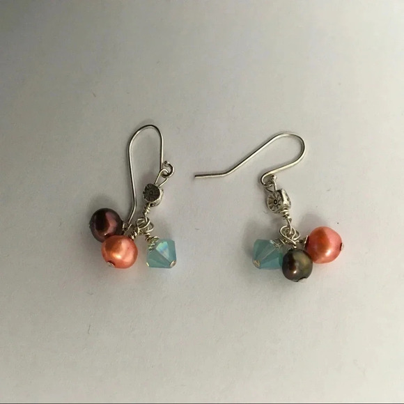 Cluster Beaded Dangle Earrings - Picture 2 of 2